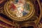The ceiling and chandelier of the auditorium inside Palais Garnier, Paris