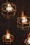 Ceiling chandelier with hanging bulb lamps