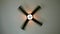 Ceiling fan spinning on high speed with light on