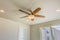 Ceiling fan with wooden five blade design and built in light