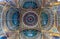 Ceiling of the great Mosque of Muhammad Ali Pasha decorated with golden and blue floral patterns, Citadel of Cairo in Egypt