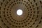 Ceiling inside the Pantheon building in Rome, Italy