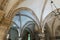 Ceiling and its supporting columns in the Last Supper - Cenacle - in old city of Jerusalem, Israel