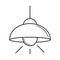 Ceiling lamp, electric light bulb, eco idea metaphor, isolated icon line style