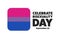 Celebrate Bisexuality Day. Holiday concept. Template for background, banner, card, poster with text inscription. Vector