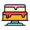 Celebrate cake icon color outline vector