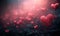 Celebrate Love: Dark Background Illuminated by Pink Bokeh Lights, Perfect for Valentine\\\'s Day