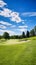 Celebrate the Radiant Beauty of a Well-Maintained Golf Course under a Dreamy Sky