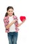 Celebrate valentines day. Love and romantic feelings concept. Red heart attribute of valentine. Heart gift or present