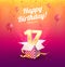 Celebrating 17 th years birthday vector illustration. Seventeen-anniversary celebration. Teen birth day. Open gift box