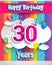 Celebrating 30th Anniversary logo, with confetti and balloons, clouds, colorful ribbon, Colorful Vector design template elements