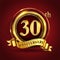 Celebrating 30th golden anniversary, Design Logo of Anniversary celebration with gold ring and golden ribbon