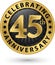 Celebrating 45th anniversary gold label, vector