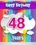 Celebrating 48th Anniversary logo, with confetti and balloons, clouds, colorful ribbon, Colorful Vector design template elements