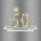 Celebrating 50 years anniversary. golden style. Vector