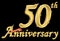 Celebrating 50th anniversary golden sign, vector illustration