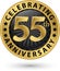 Celebrating 55th anniversary gold label, vector