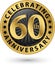 Celebrating 60th anniversary gold label, vector