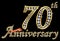 Celebrating 70th anniversary golden sign with diamonds, vector