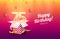 Celebrating 75th years birthday vector illustration. Seventy-five anniversary celebration background. Adult birth day