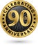 Celebrating 90th anniversary gold label, vector