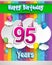 Celebrating 95th Anniversary logo, with confetti and balloons, clouds, colorful ribbon, Colorful Vector design template elements