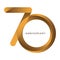 Celebrating, anniversary of number 70th year anniversary, birthday. Luxury duo tone gold brown