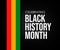 Celebrating Black History Month Abstract Background with Colorful Flag