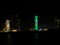 Celebrating Brazil by displaying the Brazilian flag - city at night