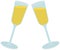 Celebrating holiday with sparkling wine. Two glasses with champagne alcohol vector illustration
