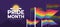 Celebrating pride month - waving rainbow pride flags on pole at full moon night background vector design