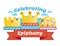 Celebrating Three kings day or Epiphany, illustrated vector logo badge