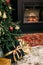 celebration christmas home interior black green golden