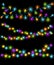 Celebration Christmas New Years Birthdays and other events glowing colorful led lights bulbs lamps, circles and stars