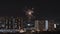 Celebration of Deepawali with firework over Asian suburb of Kuala Lumpur