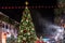 CELEBRATION, FLORIDA, USA - DECEMBER, 2018: Christmas with beautiful lights and snow