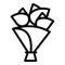 Celebration flower bouquet icon, outline style