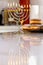 The celebration of Hanukkah Judaism tradition holiday symbols by lighting hanukkiah candles on the menorah