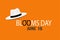 Celebration of James Joyce. Important day. Bloom\\\'s day on June 16 is isolated on orange background.