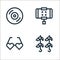 celebration line icons. linear set. quality vector line set such as brochette, sunglasses, stabilizer