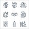 Celebration line icons. linear set. quality vector line set such as fireworks, party, beer mug, carnival mask, dance, grill, dance