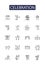 Celebration line vector icons and signs. Fiesta, Carnival, Festival, Gala, Bash, Reunion, Jubilee, Ceremony outline