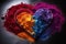 Celebration of love holi powder molded in a heart embrace, holi festival image download