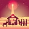 celebration merry christmas manger flat design