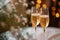 Celebration moment Champagne glasses clink at the wedding ceremony