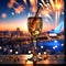 Celebration Spectacle: Champagne Toast in Isolated 3D