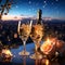 Celebration Spectacle: Champagne Toast in Isolated 3D