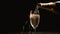 Celebration of success pouring champagne, splashing bubbles, luxury and elegance generated by AI