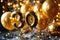 Celebratory \\\'30\\\' in Gold Balloons: Festive Party Decor.