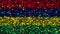 Celebratory animated background of flag of Mauritius appear from fireworks